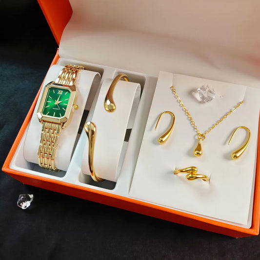 LP43 Wholesale Gift Set Fashion Square Ladies Watch Stainless Steel Women Wristwatch Luxury Casual Dress Watches without Box