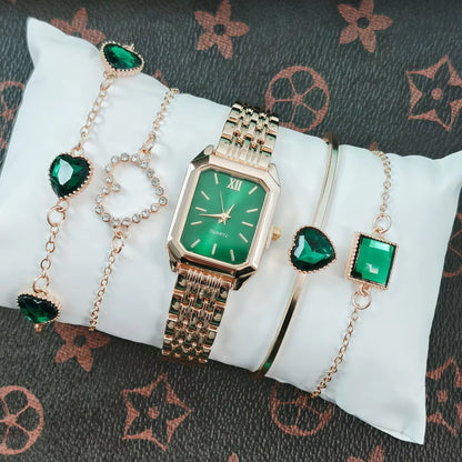 LP43 Wholesale Gift Set Fashion Square Ladies Watch Stainless Steel Women Wristwatch Luxury Casual Dress Watches without Box
