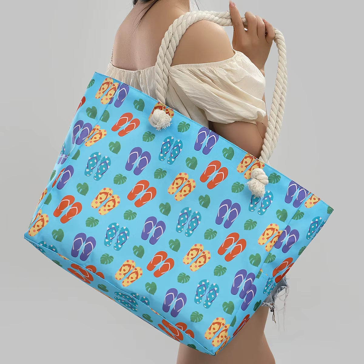 Woman'S Tote Bag - Large Casual Beach Shoulder Bag, Fashionable & Simple Design for Summer Travel, Shopping and Daily Use