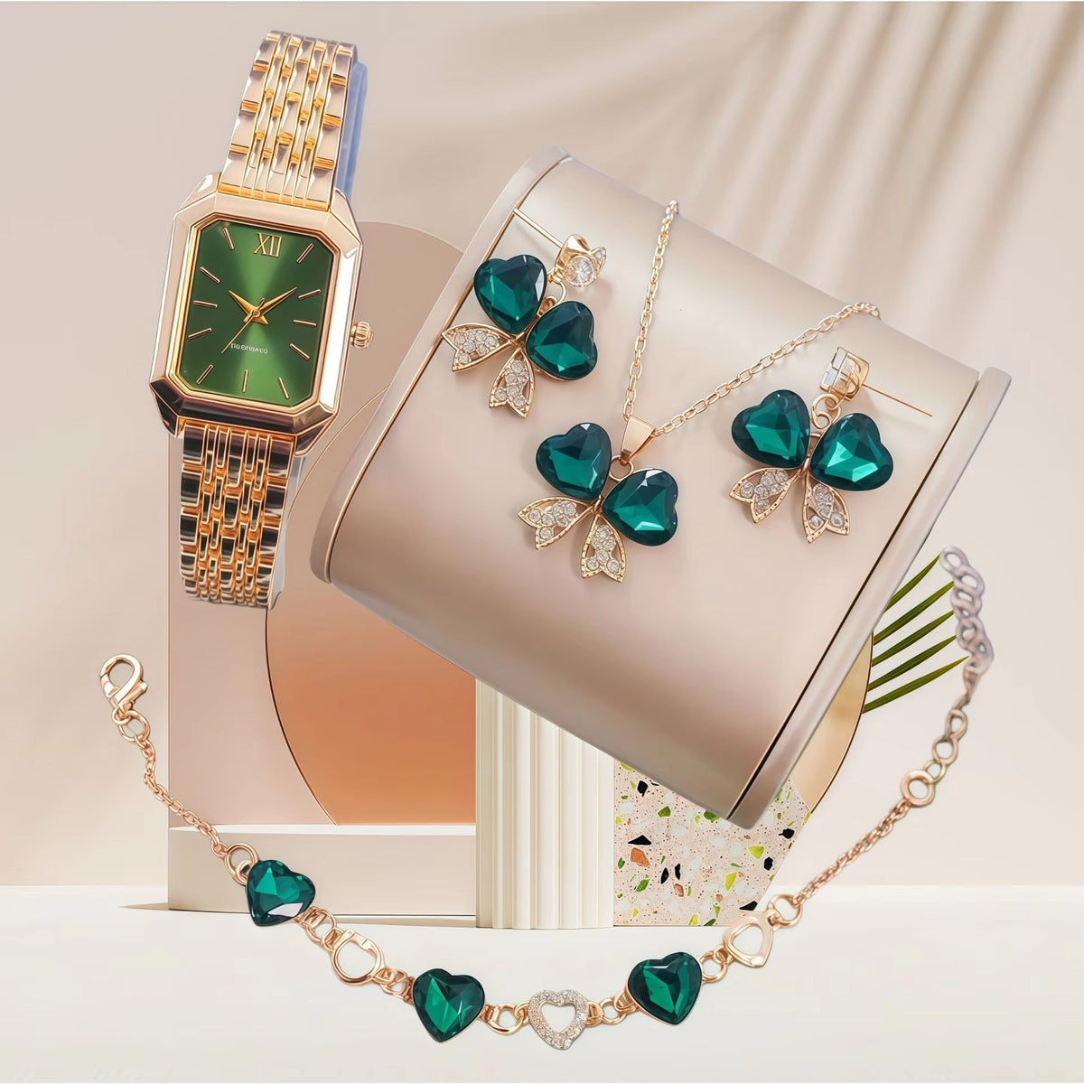 LP43 Wholesale Gift Set Fashion Square Ladies Watch Stainless Steel Women Wristwatch Luxury Casual Dress Watches without Box