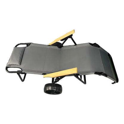 Portable Iron Camping Beach Chair Cart with Sun Canopy Parasol Folding Wheels for Bedroom & Dining