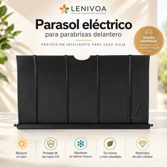 16516 Parasol retráctil eléctrico inteligente para parabrisas: visera frontal con elevación automática de un solo toque, aislamiento térmico y protección UV (universal).