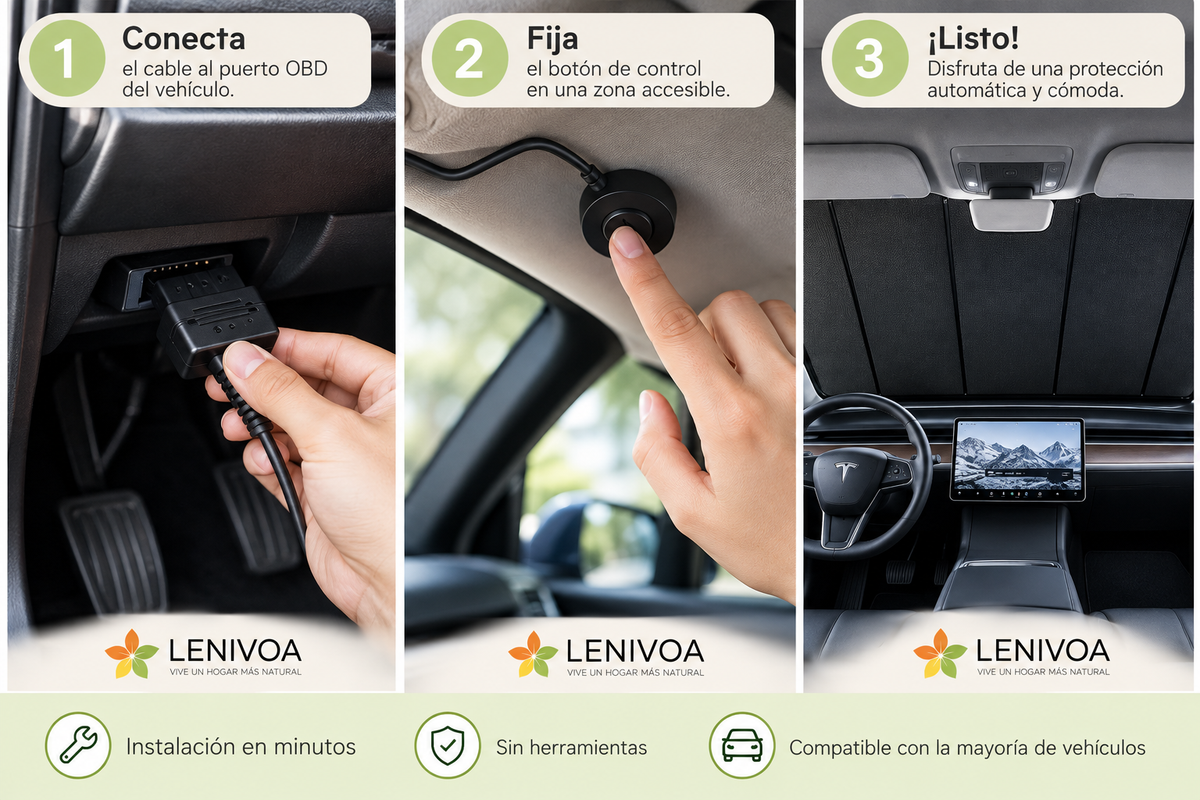 16516 Parasol retráctil eléctrico inteligente para parabrisas: visera frontal con elevación automática de un solo toque, aislamiento térmico y protección UV (universal).