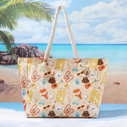 Woman'S Tote Bag - Large Casual Beach Shoulder Bag, Fashionable & Simple Design for Summer Travel, Shopping and Daily Use