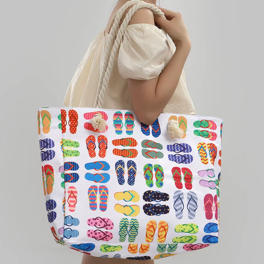 Woman'S Tote Bag - Large Casual Beach Shoulder Bag, Fashionable & Simple Design for Summer Travel, Shopping and Daily Use