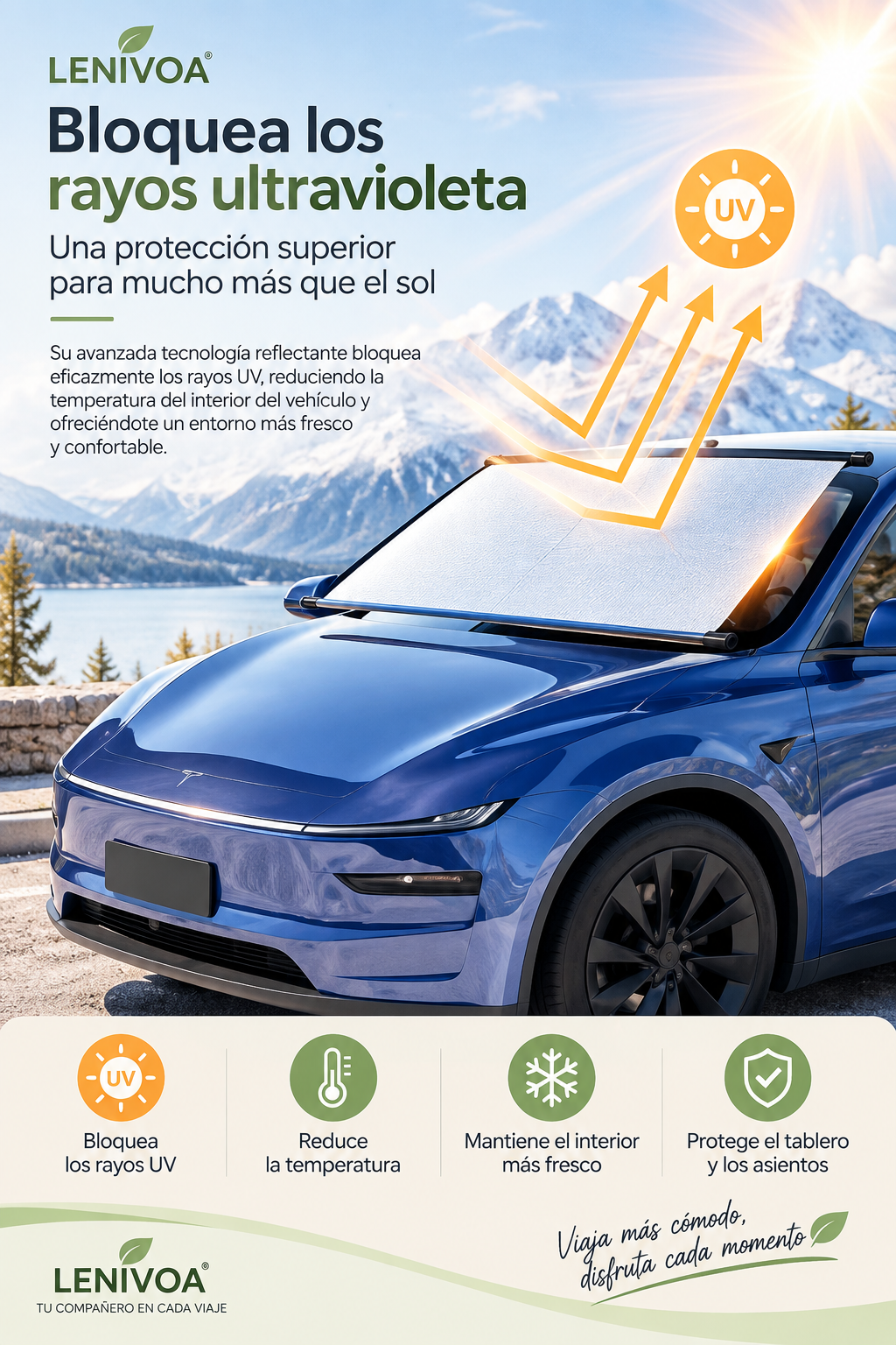 4651 Parasol eléctrico retráctil para parabrisas de Buick Regal con aislamiento térmico