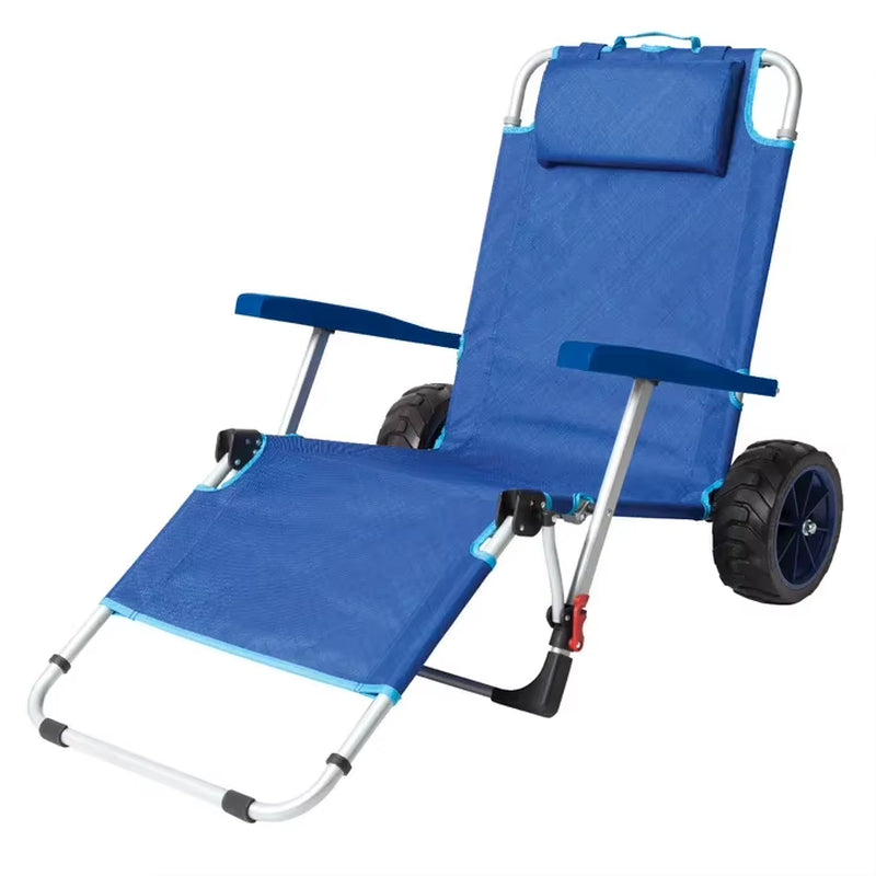 Bestex High Quality 2-In-1 Beach Day Folding Lounge Chair+Cargo Cart for Outdoors Sunbathing | Sun Chair Tanning Chair Portable
