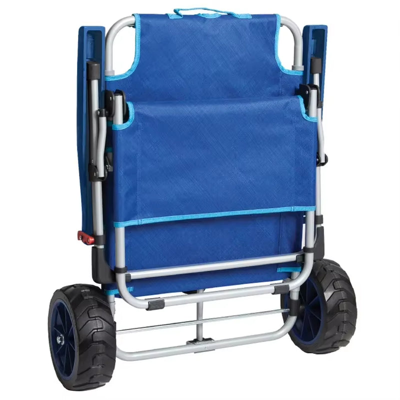 Bestex High Quality 2-In-1 Beach Day Folding Lounge Chair+Cargo Cart for Outdoors Sunbathing | Sun Chair Tanning Chair Portable