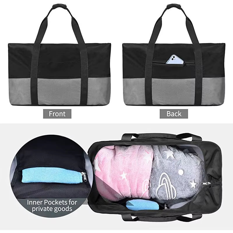 Custom Large Black Oversized Foldable Shopping Net Mesh Beach Bag for Summer Towel Toys Storage Travel Sac De Plage