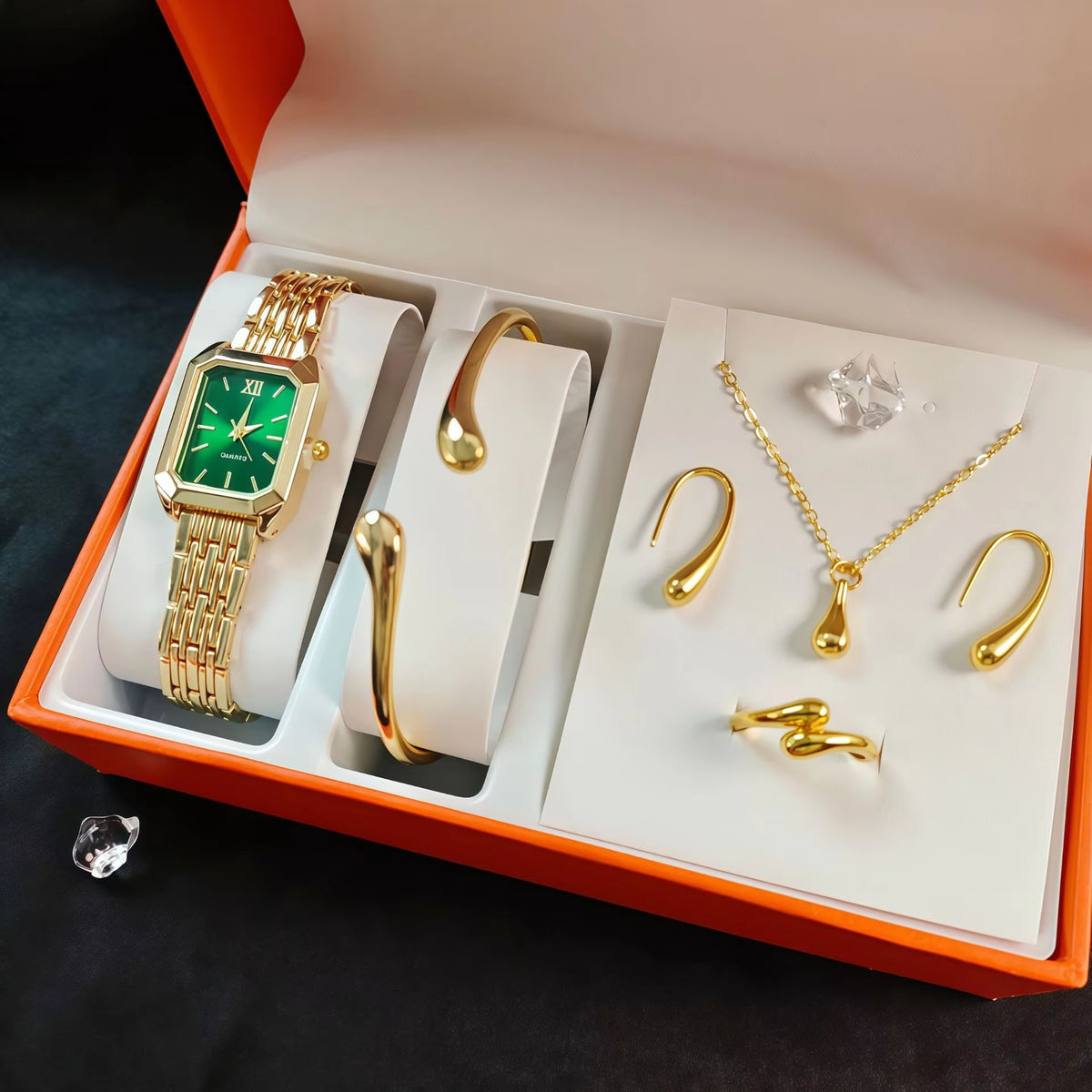 LP43 Wholesale Gift Set Fashion Square Ladies Watch Stainless Steel Women Wristwatch Luxury Casual Dress Watches without Box
