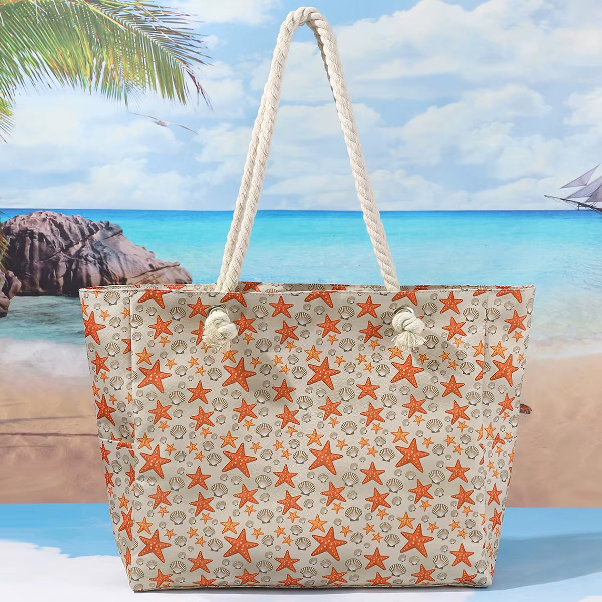 Woman'S Tote Bag - Large Casual Beach Shoulder Bag, Fashionable & Simple Design for Summer Travel, Shopping and Daily Use