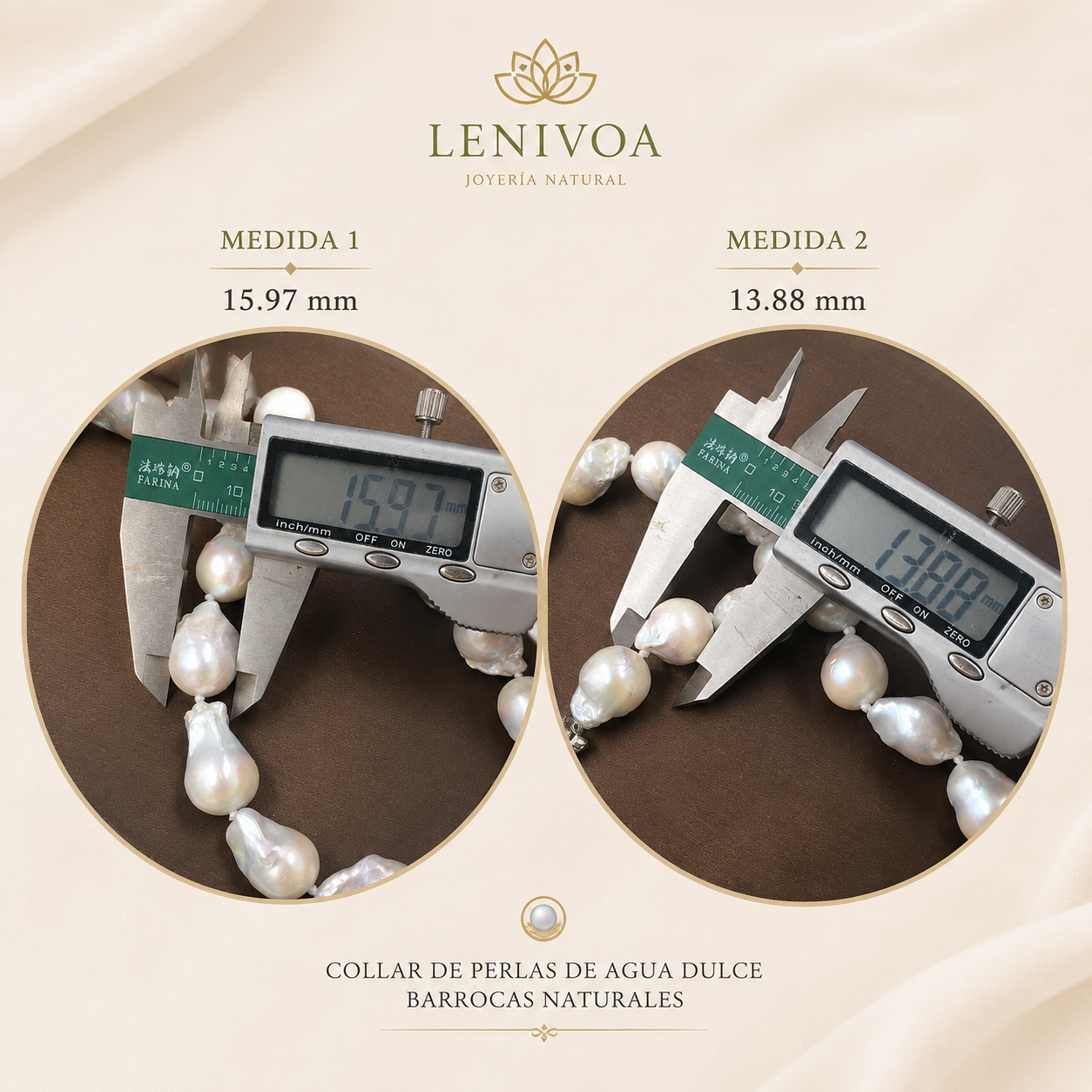 Collar de Perlas Barrocas Naturales de Agua Dulce