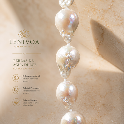 Collar de Perlas Barrocas Naturales de Agua Dulce
