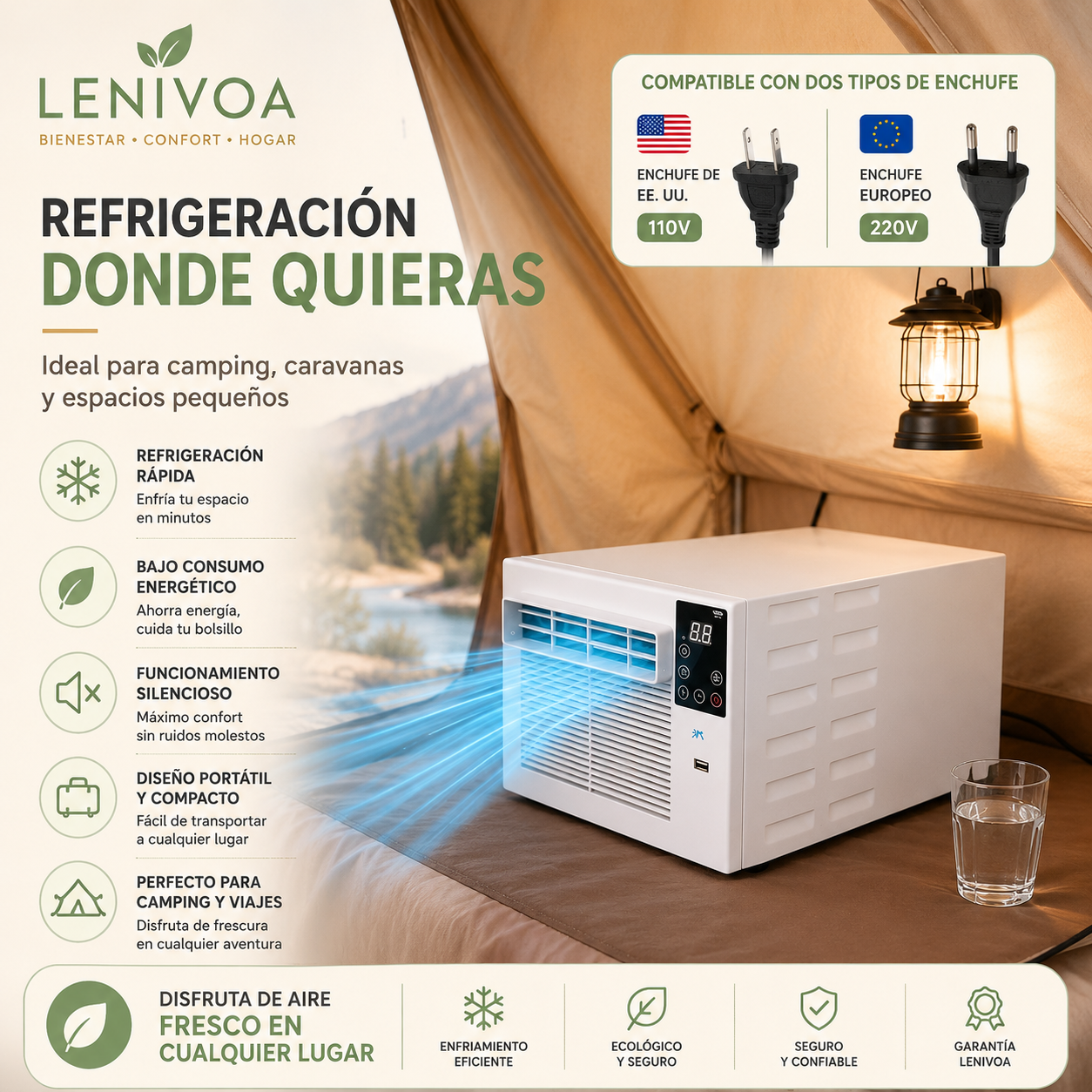 Mini aire acondicionado eléctrico portátil AC 2026