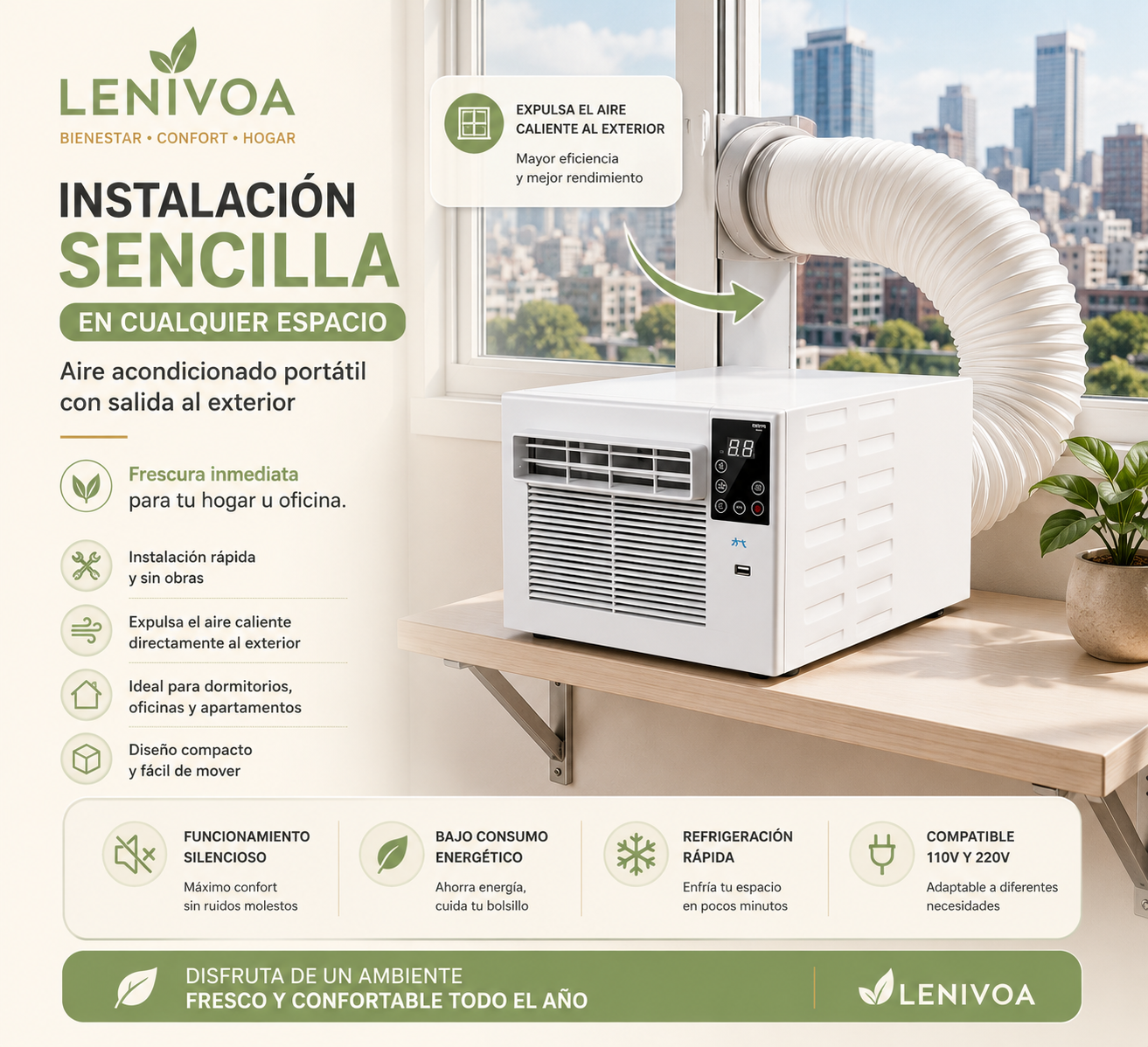 Mini aire acondicionado eléctrico portátil AC 2026