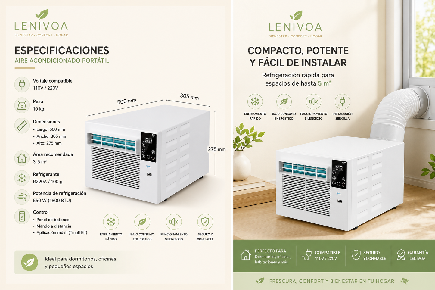 Mini aire acondicionado eléctrico portátil AC 2026