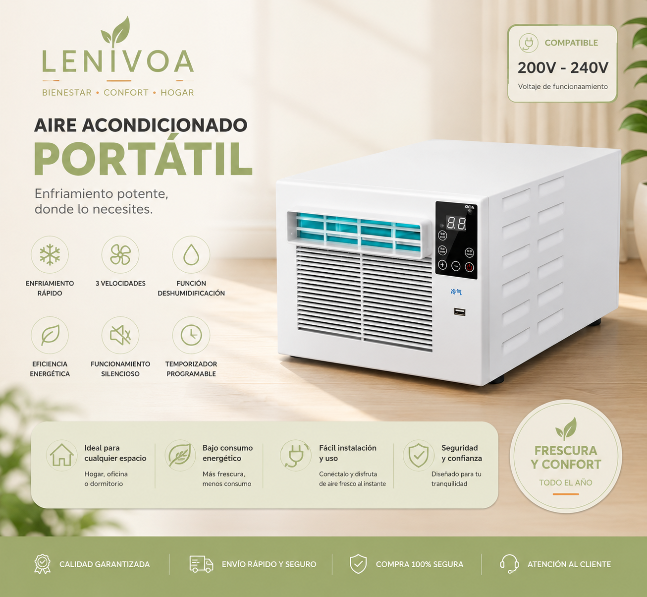 Mini aire acondicionado eléctrico portátil AC 2026