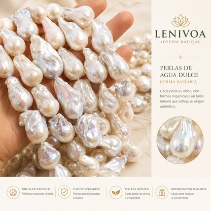 Collar de perlas barrocas grandes de agua dulce