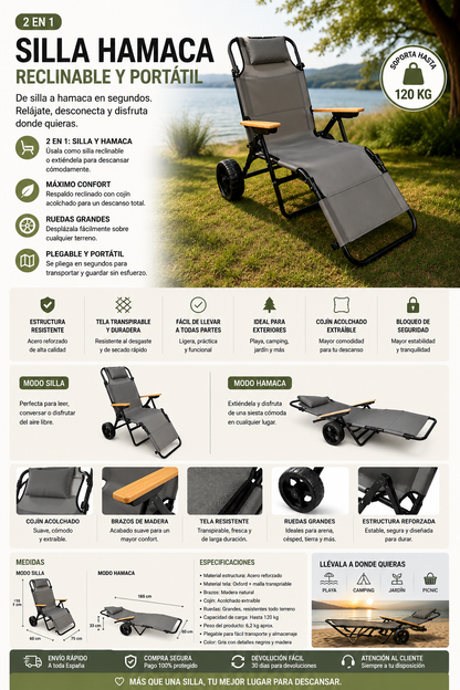 Portable Iron Camping Beach Chair Cart with Sun Canopy Parasol Folding Wheels for Bedroom & Dining