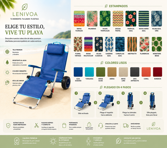 Silla de playa plegable Bestex 2 en 1