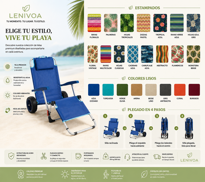 Silla de playa plegable Bestex 2 en 1
