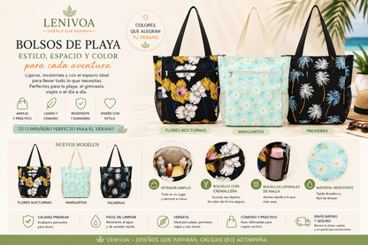 Bolso de Playa Grande con Cremallera – 25 Diseños Disponibles