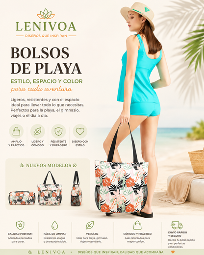 Bolso de Playa Grande con Cremallera – 25 Diseños Disponibles