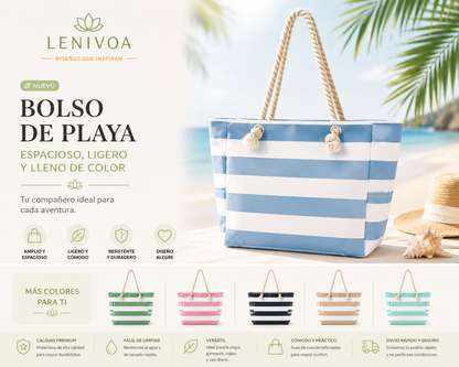 Bolso de Playa Premium con Asas de Cuerda – 10 Diseños Exclusivos Palta