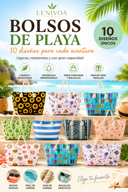 Bolso de Playa Premium con Asas de Cuerda – 10 Diseños Exclusivos Palta