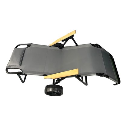 Portable Iron Camping Beach Chair Cart with Sun Canopy Parasol Folding Wheels for Bedroom & Dining