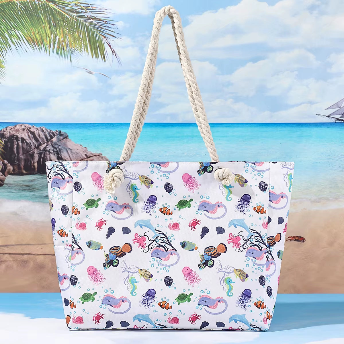 Woman'S Tote Bag - Large Casual Beach Shoulder Bag, Fashionable & Simple Design for Summer Travel, Shopping and Daily Use
