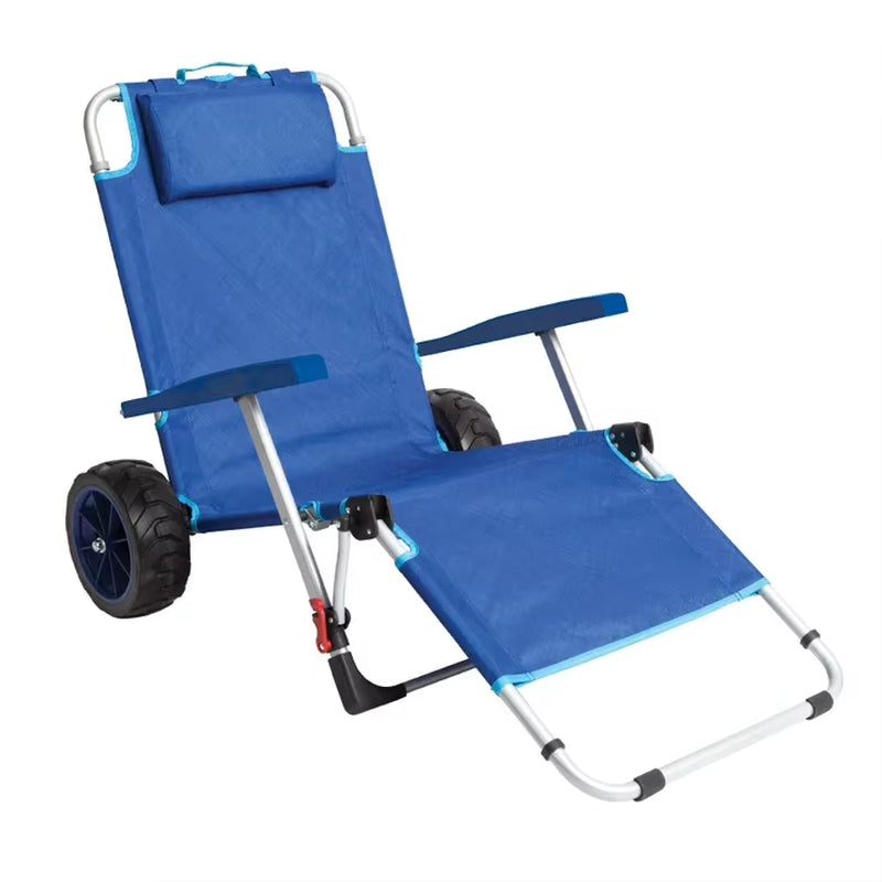 Bestex High Quality 2-In-1 Beach Day Folding Lounge Chair+Cargo Cart for Outdoors Sunbathing | Sun Chair Tanning Chair Portable