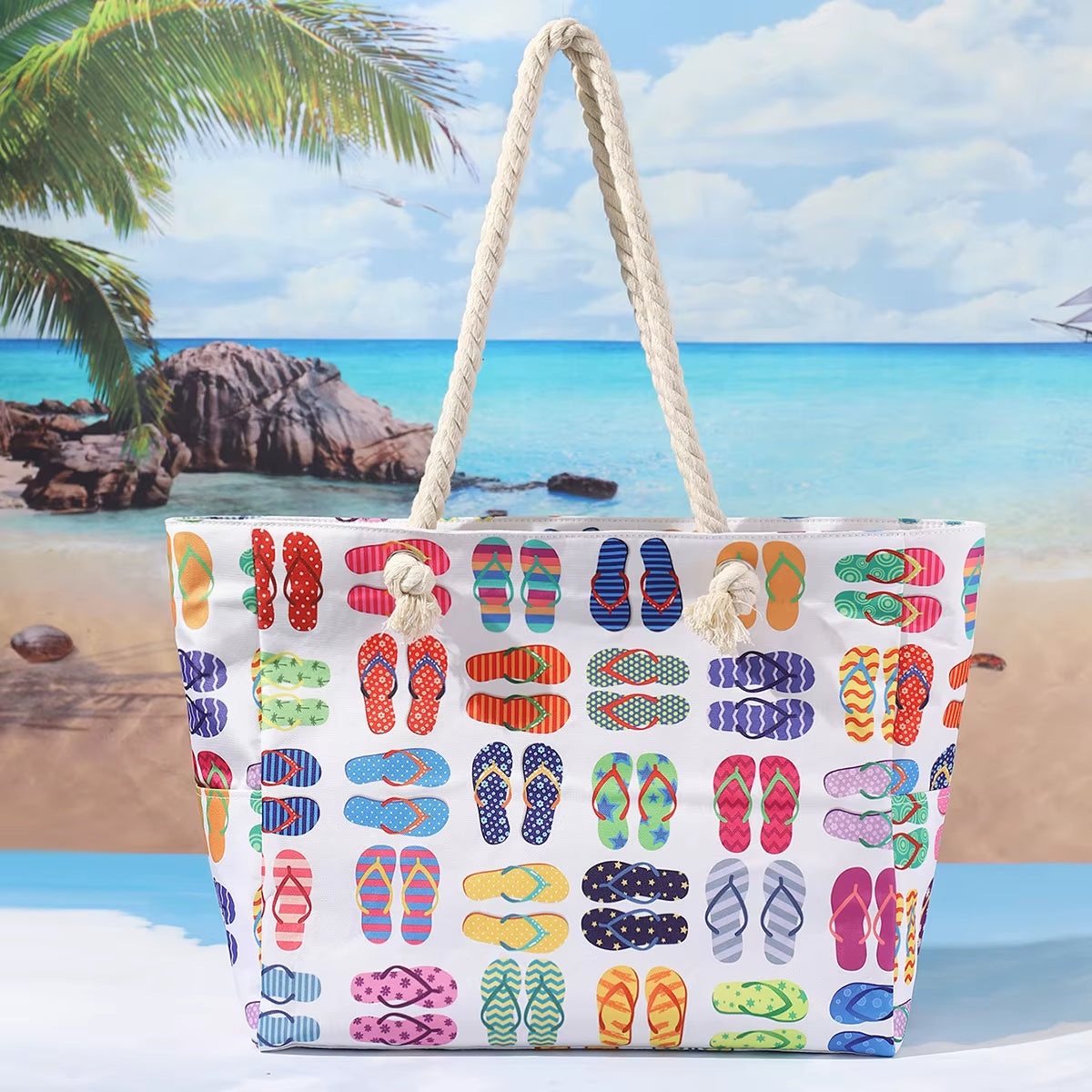 Woman'S Tote Bag - Large Casual Beach Shoulder Bag, Fashionable & Simple Design for Summer Travel, Shopping and Daily Use
