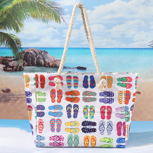 Woman'S Tote Bag - Large Casual Beach Shoulder Bag, Fashionable & Simple Design for Summer Travel, Shopping and Daily Use