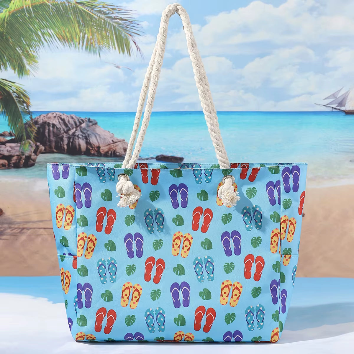 Woman'S Tote Bag - Large Casual Beach Shoulder Bag, Fashionable & Simple Design for Summer Travel, Shopping and Daily Use