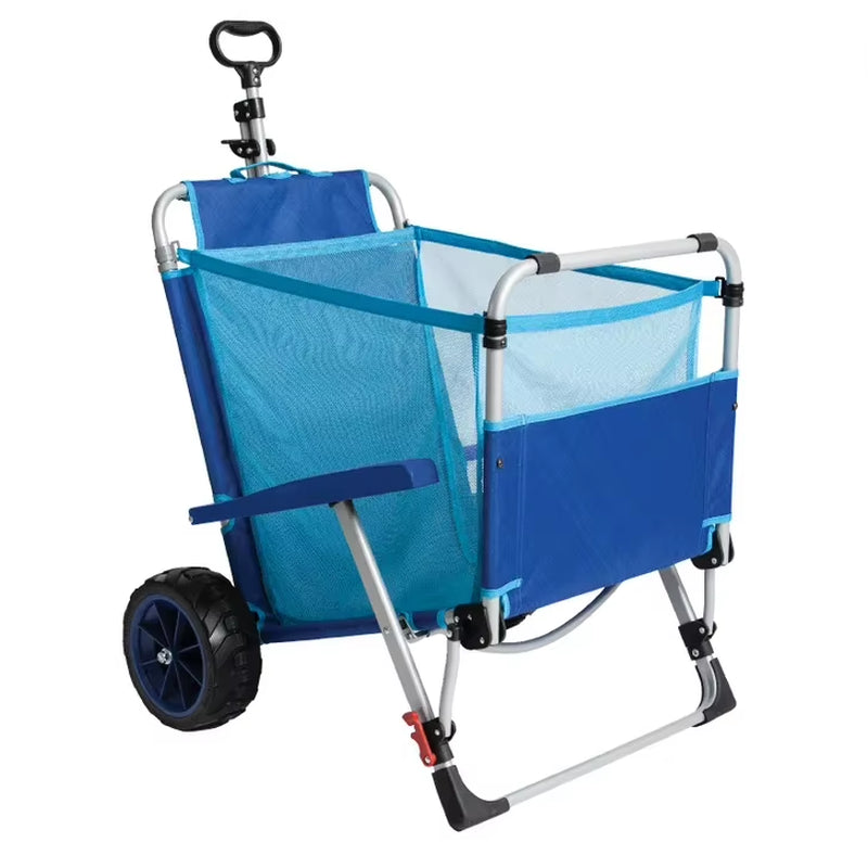 Bestex High Quality 2-In-1 Beach Day Folding Lounge Chair+Cargo Cart for Outdoors Sunbathing | Sun Chair Tanning Chair Portable